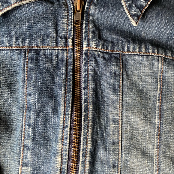 90's Faded Glory Zip Front Vintage Denim Jacket long Sleeve Blue - Picture 3 of 7